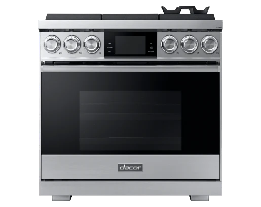 DACOR DOP36M96GLS 36" Pro Gas Range, Silver in Stainless Steel, Natural Gas