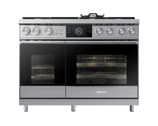 DACOR DOP48C96DLS 48" Pro Dual-Fuel Steam Range, Silver in Stainless Steel, Natural Gas & Liquid Propane