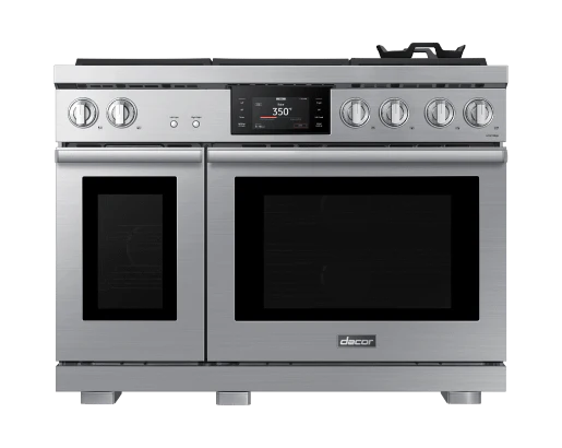 DACOR DOP48T960DS 48" Dual-Fuel Steam Range, Silver Stainless, Natural Gas/Liquid Propane