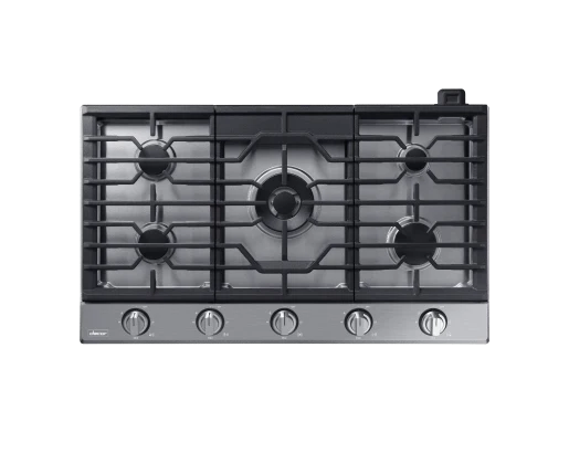 DACOR DTG36P875NS Transitional 36" Gas Cooktop, Silver in Stainless Steel, Natural Gas/Liquid Propane