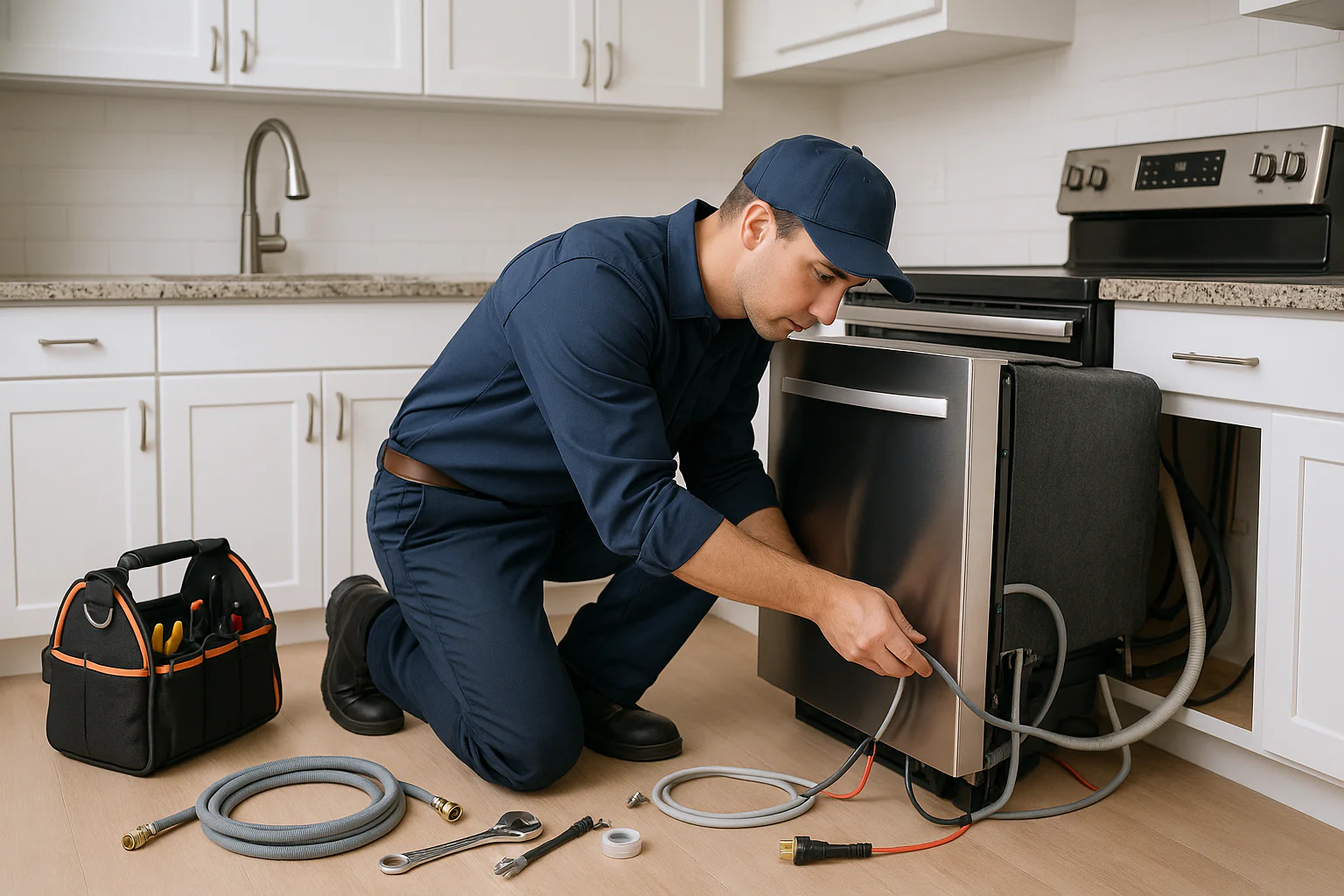 Dishwasher Install — Hardwire; Existing Non-Copper Line Only (No Panel Installation)