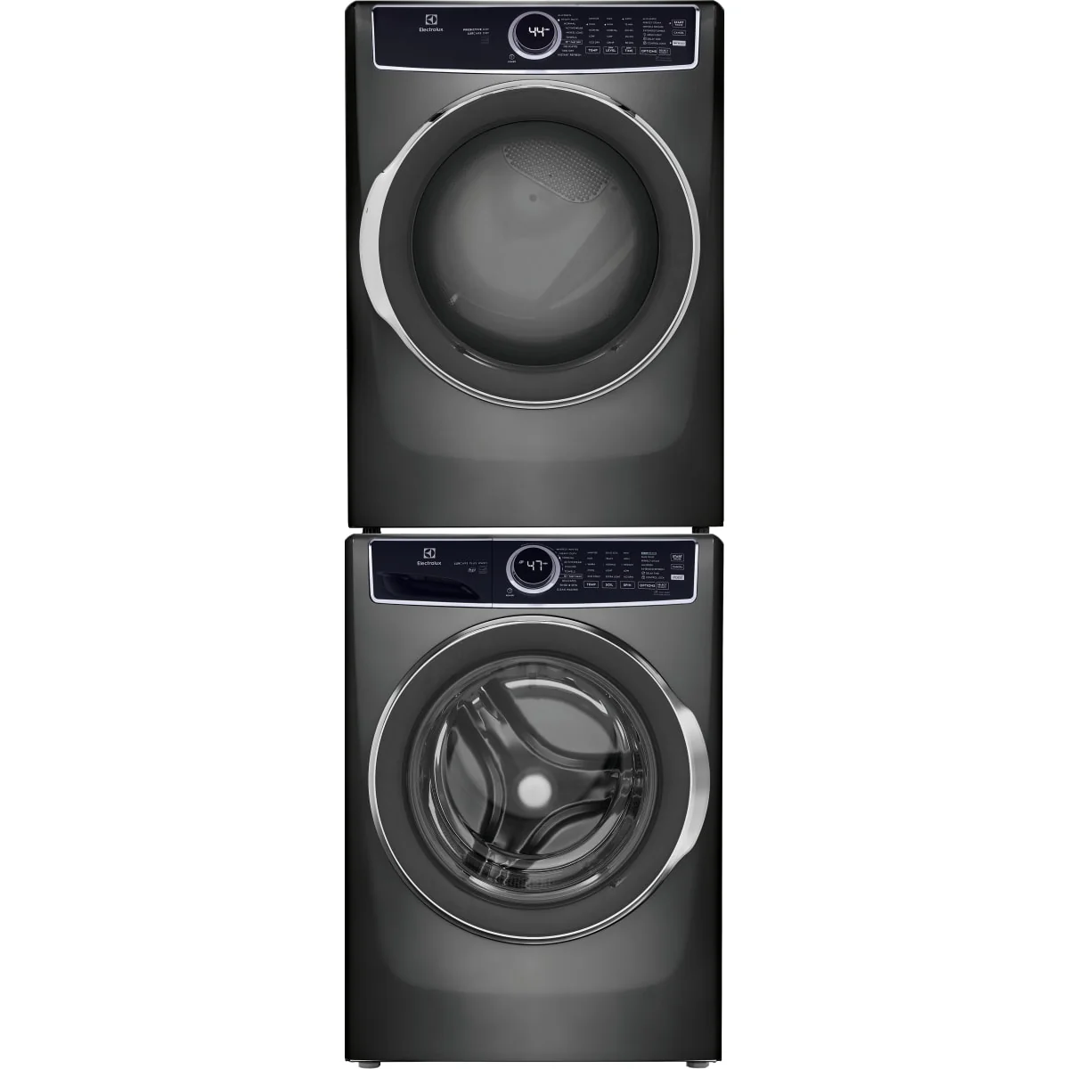 Electrolux ELFW7537AT 27 Inch Front Load Washer & Electrolux ELFE7537AT 27 Inch Electic Dryer with Electrolux STACKIT7X Stacking Kit