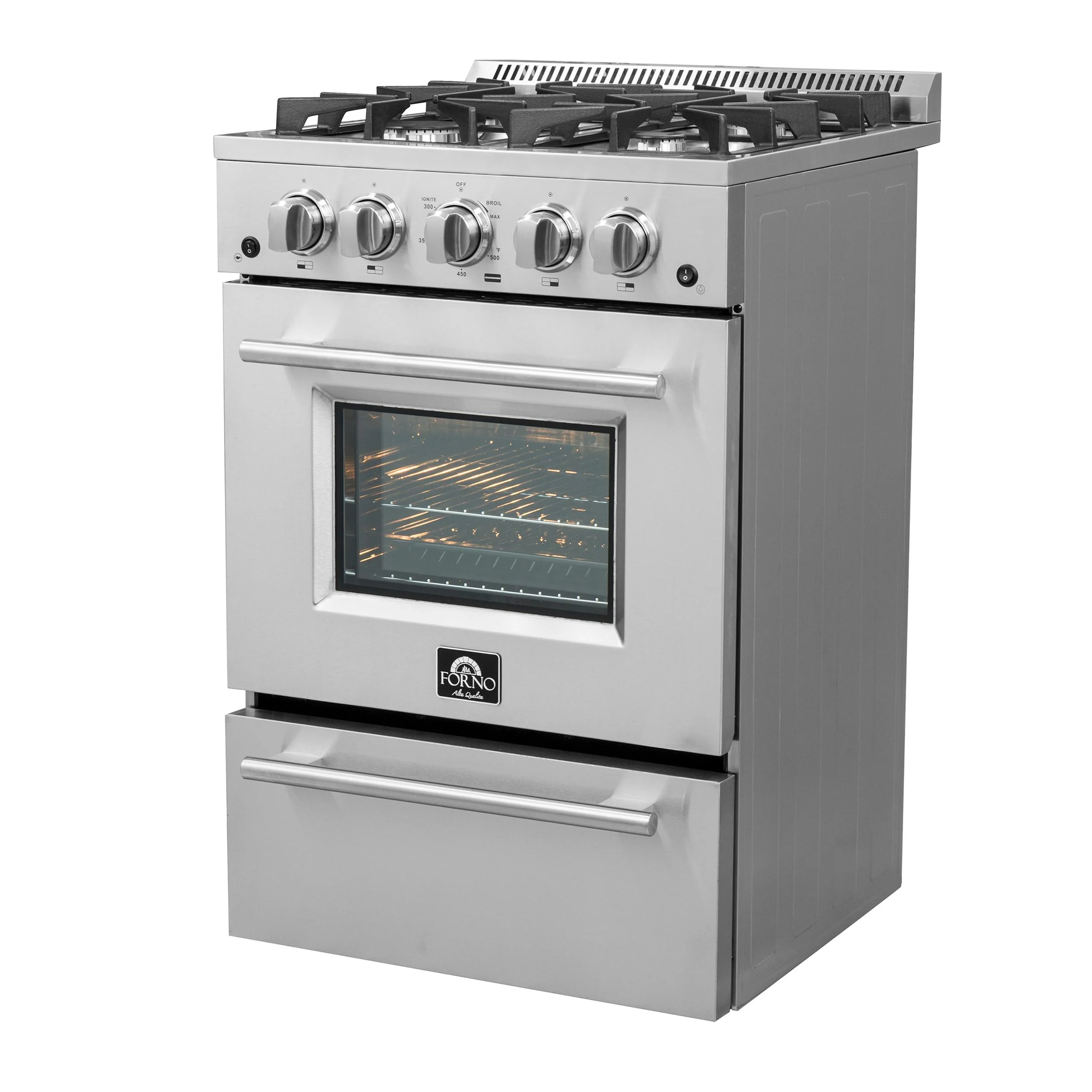 FORNO FFSGS627224 Forno Breno 24-Inch Freestanding Gas Range, Compact Design, Energy Efficient - Image 6