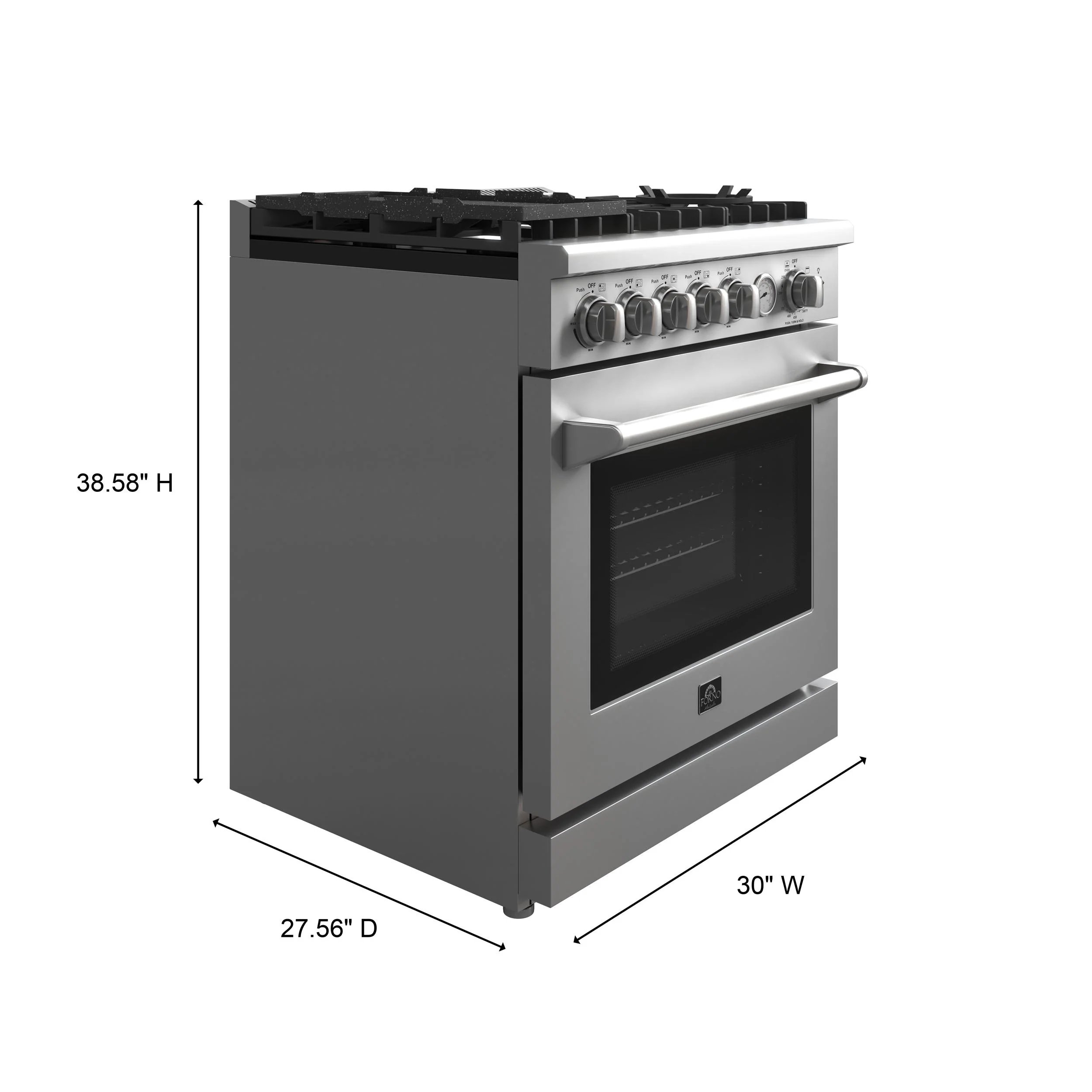 FORNO FFSGS627630 Forno Lazio 30-Inch Freestanding Gas Range, 4 Burners, Convection Oven, Energy Efficient - Image 6
