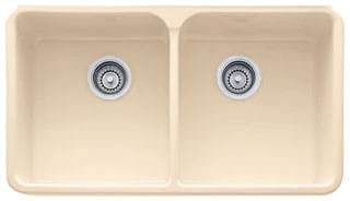 FRANKE MHK72031WH Franke Manor House 31.25-In. X 19.75-In. White Apron Front Double Bowl Fireclay Kitchen Sink -