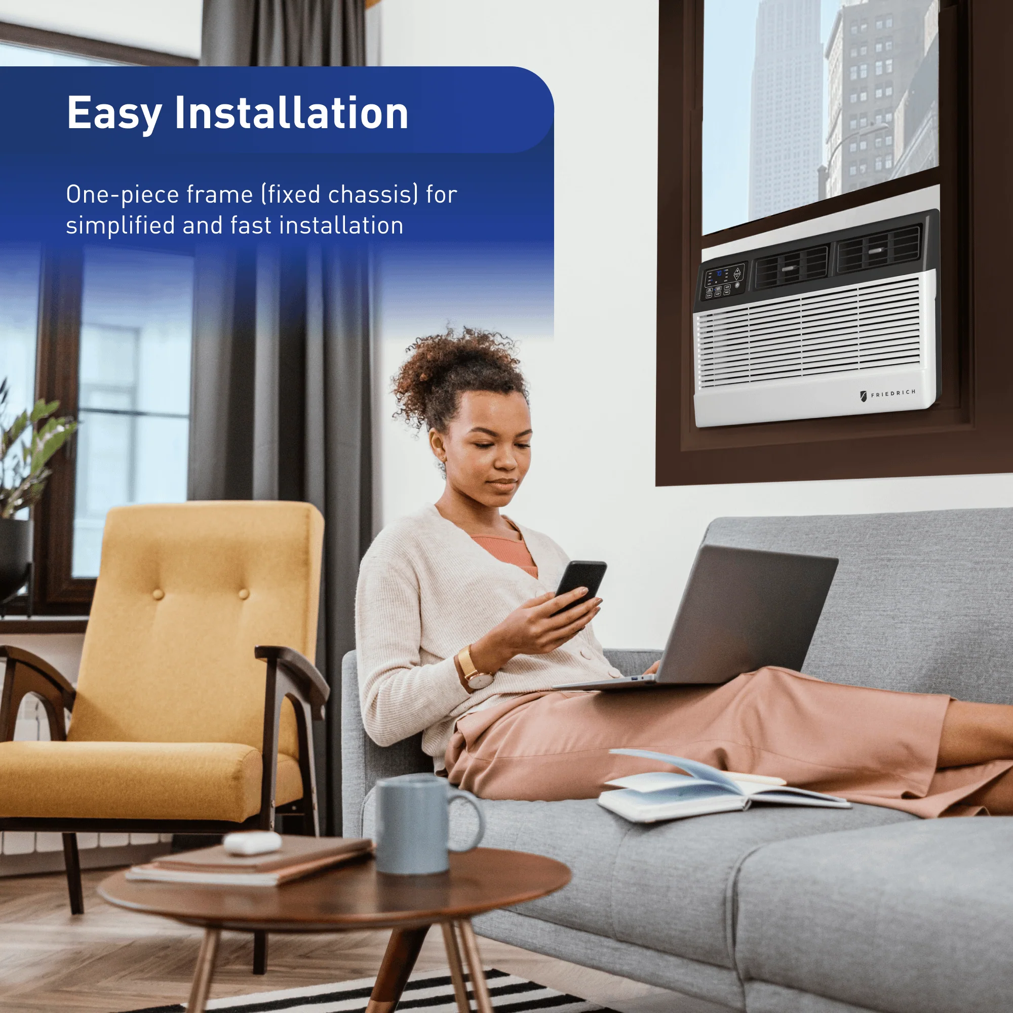 FRIEDRICH CCW10B10B Friedrich Chill Premier 10,000 BTU 115V Smart Window/Wall Air Conditioner - Cool Only - Image 6