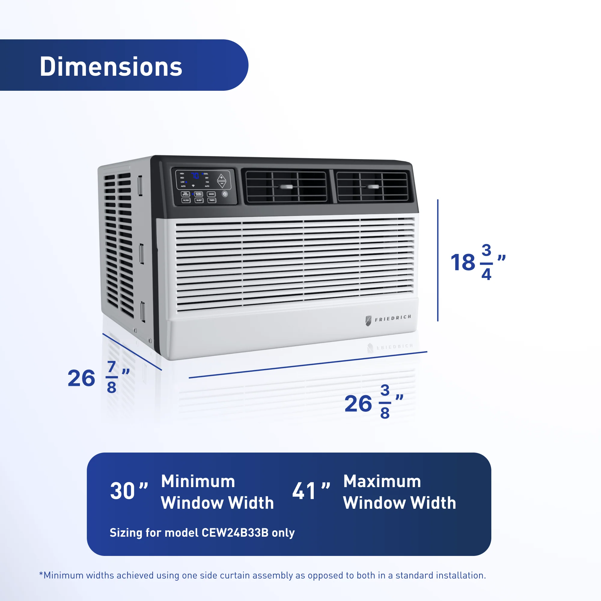FRIEDRICH CEW12B33B Friedrich Chill Premier 12,000 BTU 230V Smart Window/Wall Air Conditioner with Electric Heat - Image 13