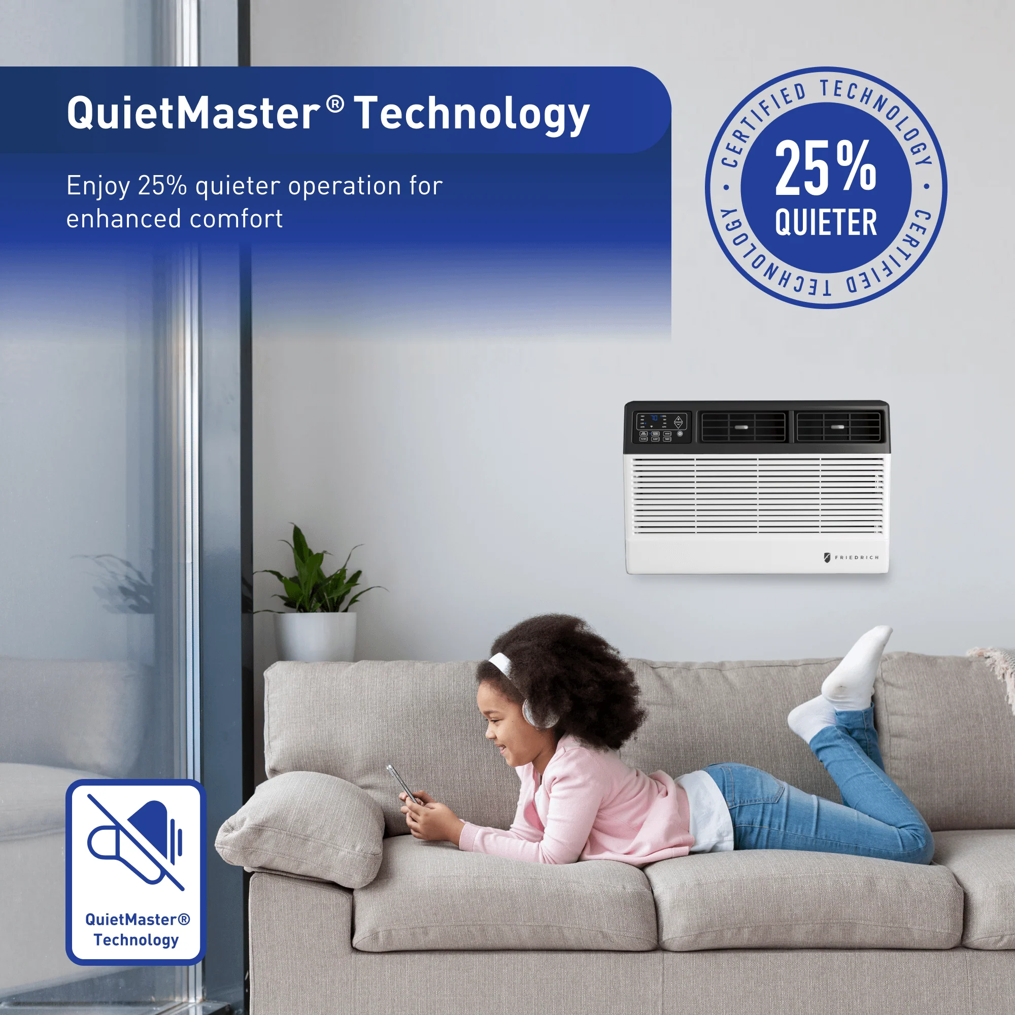 FRIEDRICH CEW12B33B Friedrich Chill Premier 12,000 BTU 230V Smart Window/Wall Air Conditioner with Electric Heat - Image 9