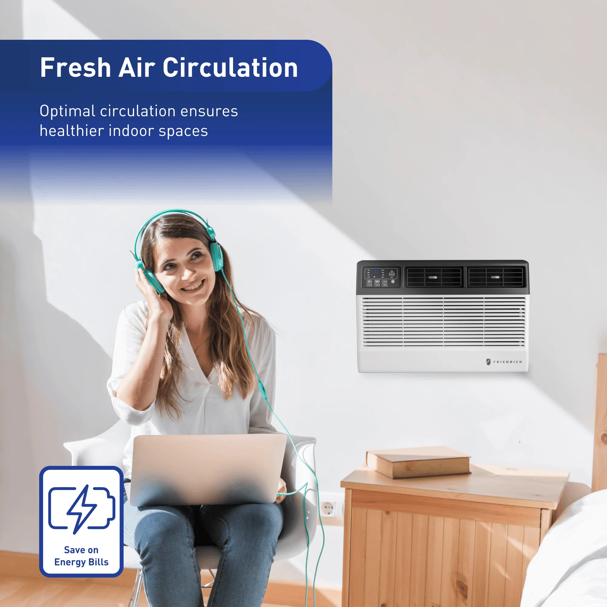 FRIEDRICH CEW24B33B Friedrich Chill Premier 24,000 BTU 230V Smart Window/Wall Air Conditioner with Electric Heat - Image 10