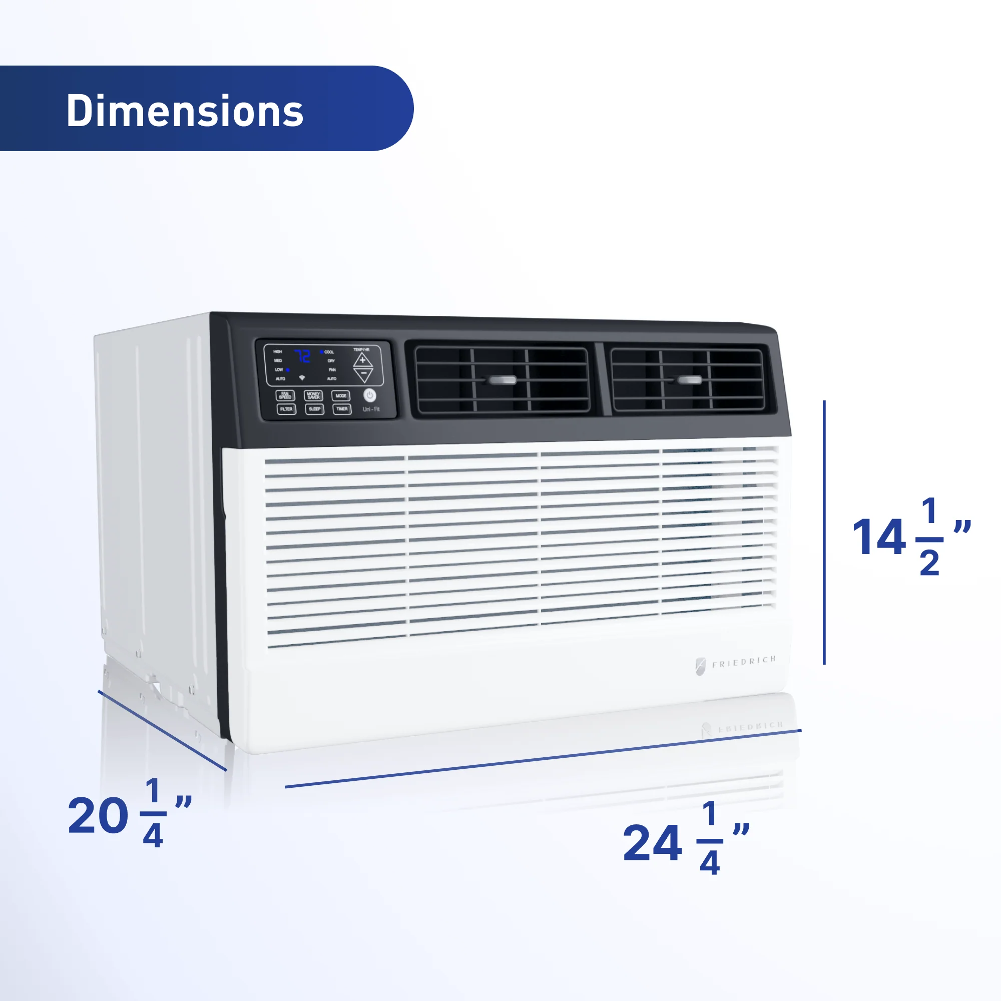 FRIEDRICH UET12B33A Friedrich Uni-Fit 12,000 BTU 230V Smart Through-the-Wall Air Conditioner with Electric Heat - Image 10