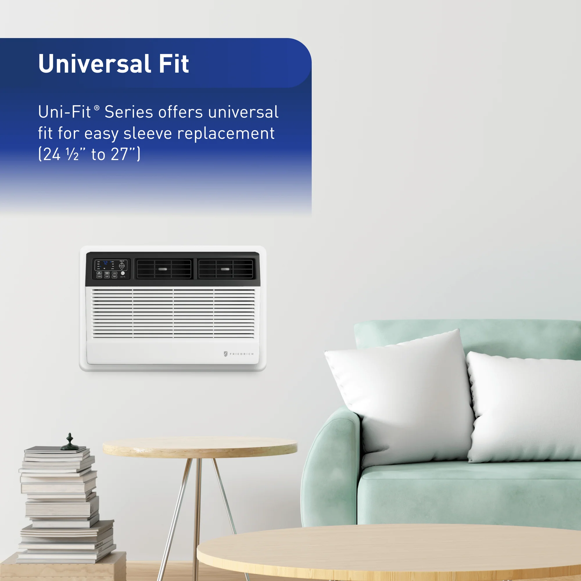 FRIEDRICH UET12B33A Friedrich Uni-Fit 12,000 BTU 230V Smart Through-the-Wall Air Conditioner with Electric Heat - Image 5