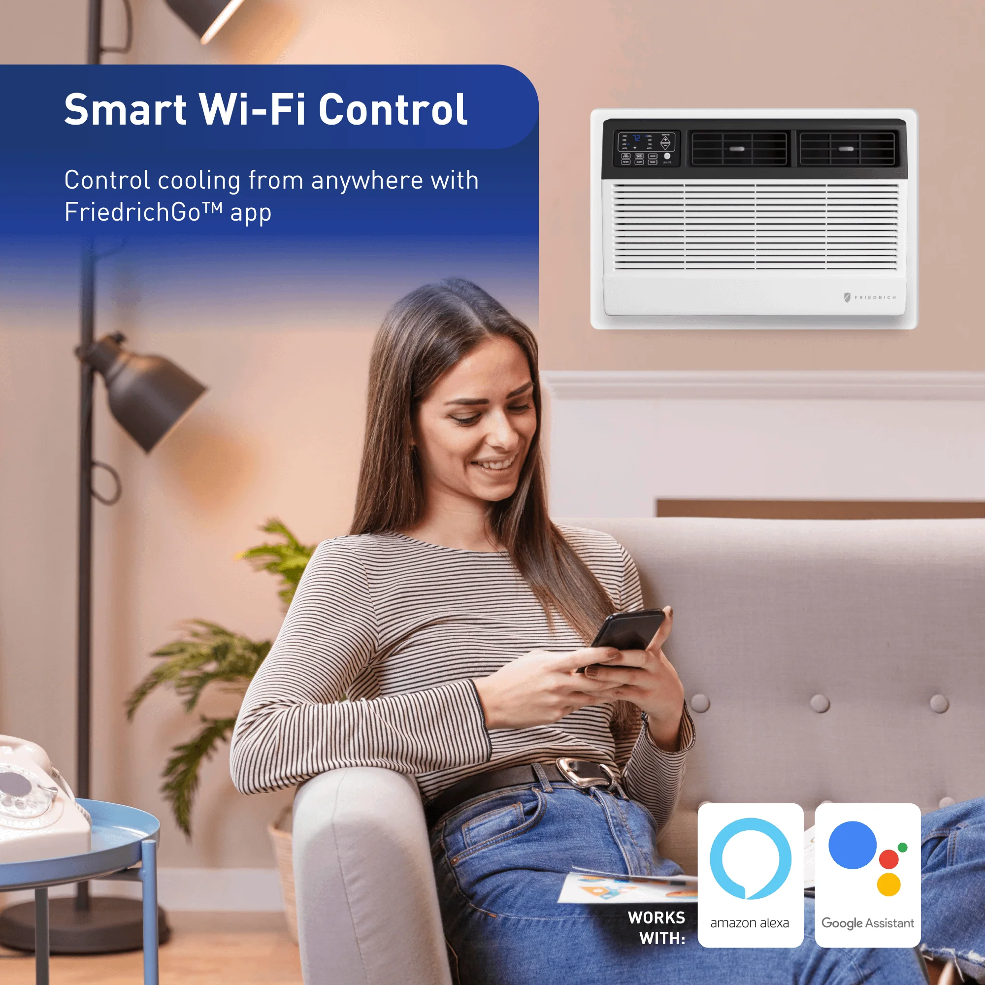 FRIEDRICH UET10B33A Friedrich Uni-Fit 10,000 BTU 230V Smart Through-the-Wall Air Conditioner with Electric Heat - Image 6