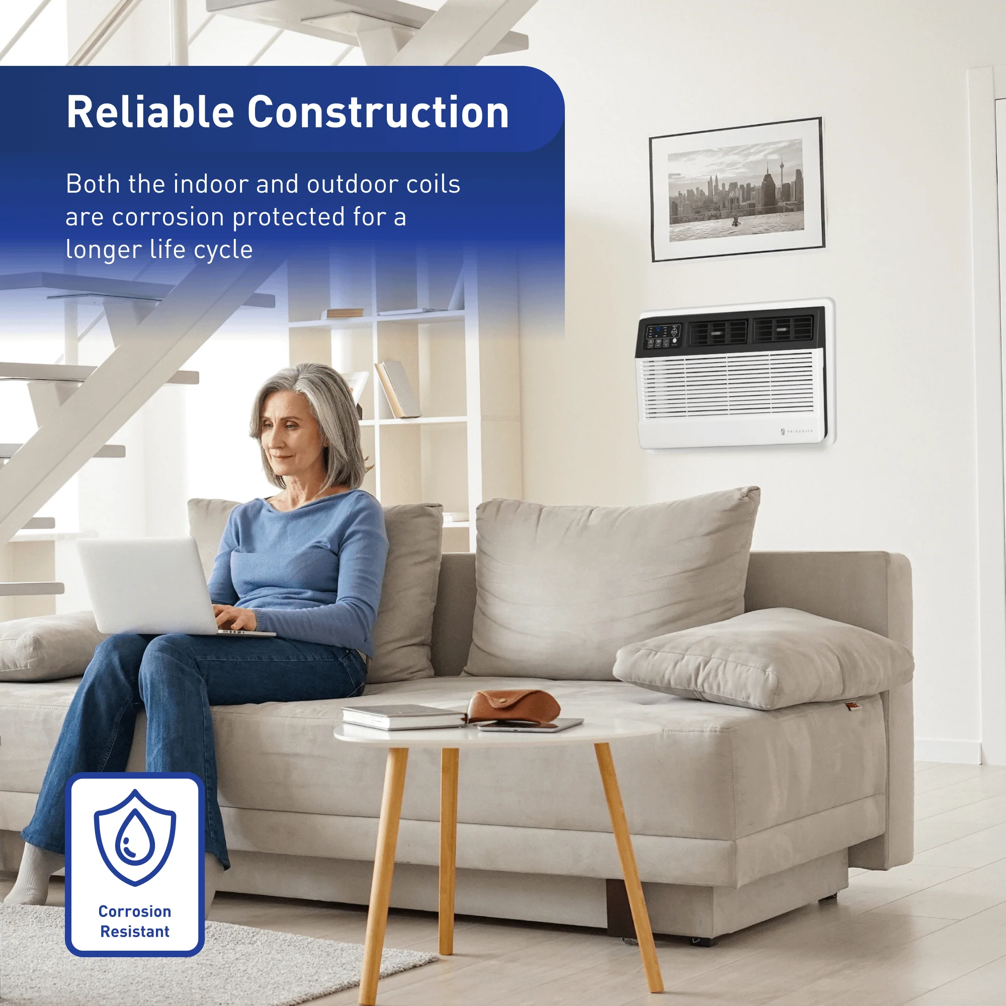 FRIEDRICH UCT12B30A Friedrich Uni-Fit 12,000 BTU 230V Smart Through-the-Wall Air Conditioner - Cool Only - Image 9