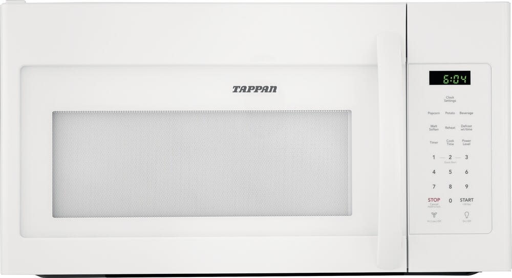 Tappan TMOS1613AW 30 Inch Over-The-Range Microwave with 1.6 Cu. Ft. Capacity, 2 Speed Ventilation, Quick Start Options, Auto-Reheat Options, Cooktop LED Lighting, Interior Lighting, Zero-Clearance Door, Extra-Large Turntable, and UL Listed