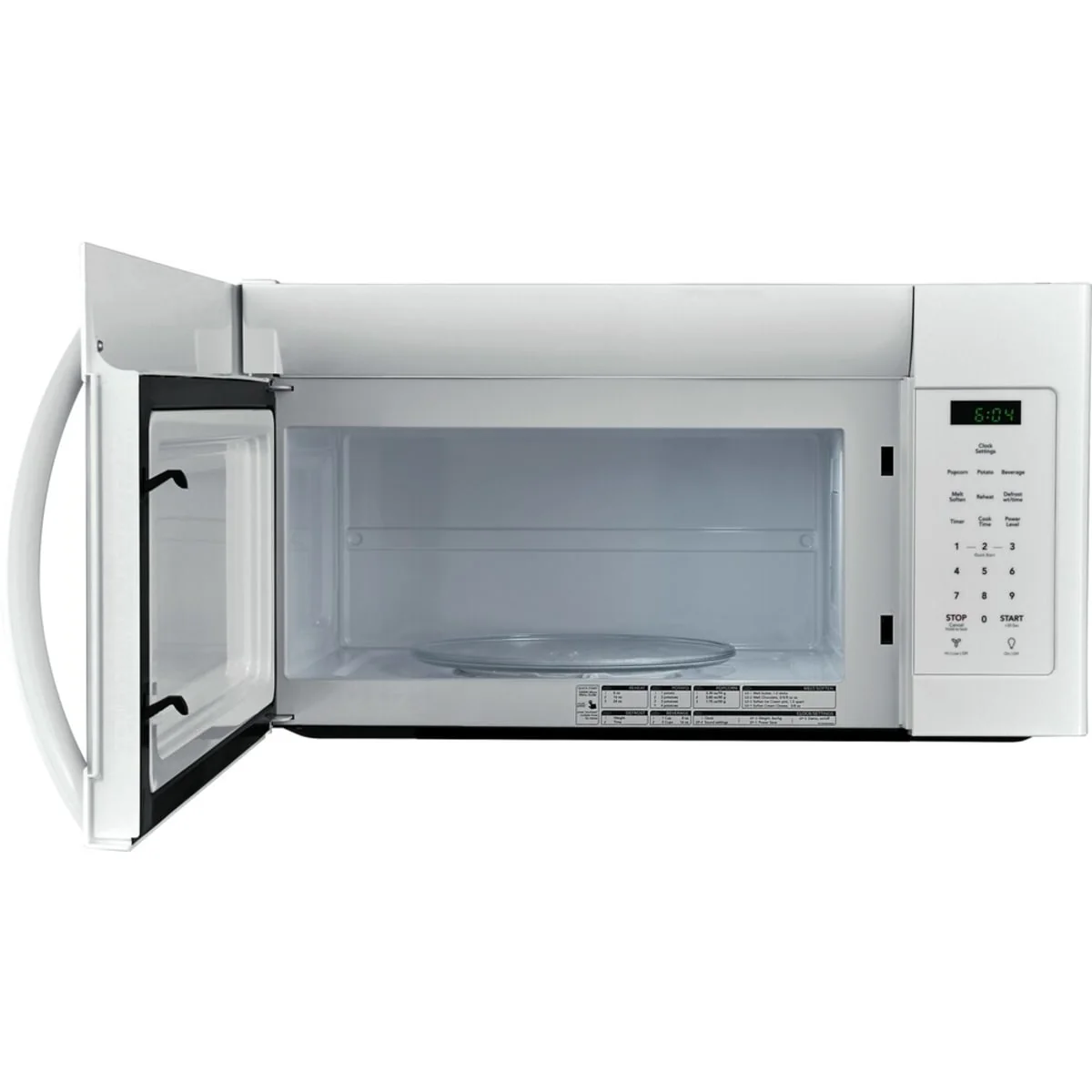 Tappan TMOS1613AW 30 Inch Over-The-Range Microwave with 1.6 Cu. Ft. Capacity, 2 Speed Ventilation, Quick Start Options, Auto-Reheat Options, Cooktop LED Lighting, Interior Lighting, Zero-Clearance Door, Extra-Large Turntable, and UL Listed - Image 5