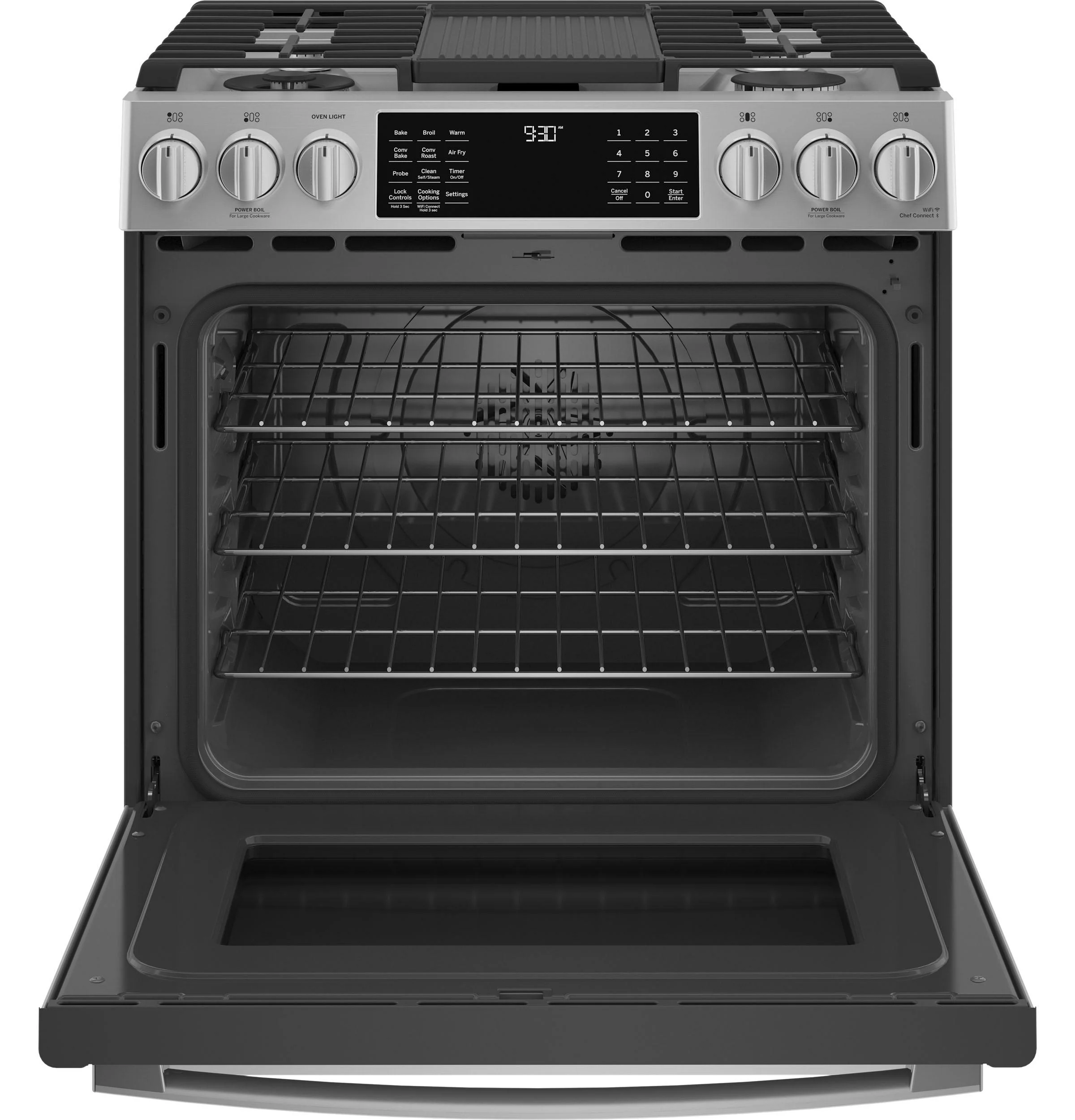 GE APPLIANCES P2S930YPFS GE Profile™ 30" Smart Dual Fuel Slide-In Front-Control Fingerprint Resistant Range in Stainless Steel - Image 2