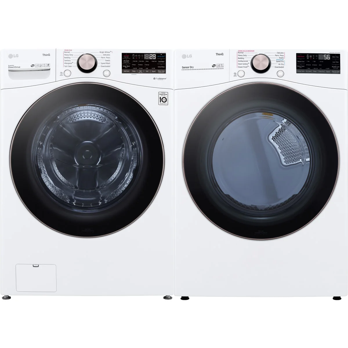 LG WM4000HWA 27 Inch Smart Front Load Washer & LG DLEX4000W 27 Inch Electric Smart Dryer