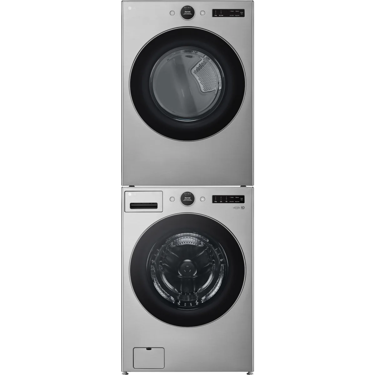 LG WM5500HVA 27 Inch Smart Front Load Washer & LG DLEX5500V 27 Inch Electric Smart Dryer with LG KSTK4 Stacking Kit for 27 Inch Front Load Laundry