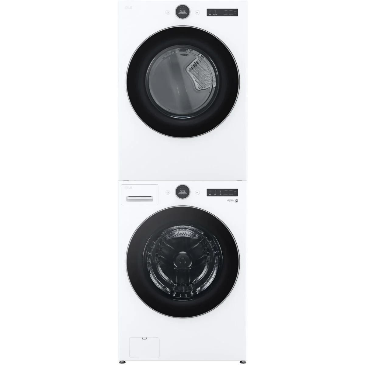 LG WM5500HWA 27 Inch Smart Front Load Washer & LG DLEX5500W 27 Inch Electric Smart Dryer with LG KSTK4 Stacking Kit for 27 Inch Front Load Laundry