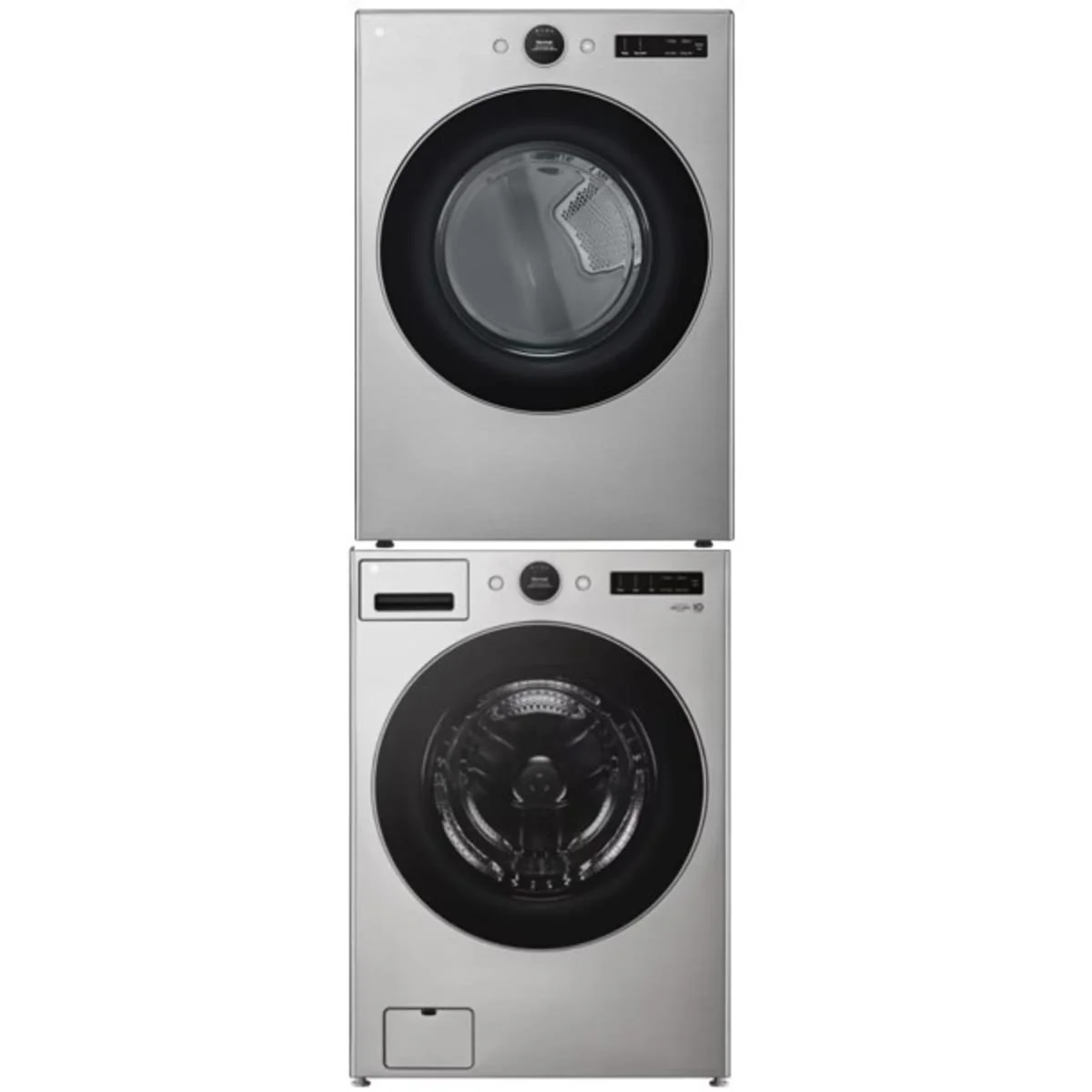 LG WM5700HVA 27 Inch Smart Front Load Washer & LG DLEX5500V 27 Inch Electric Smart Dryer with LG KSTK4 Stacking Kit for 27 Inch Front Load Laundry