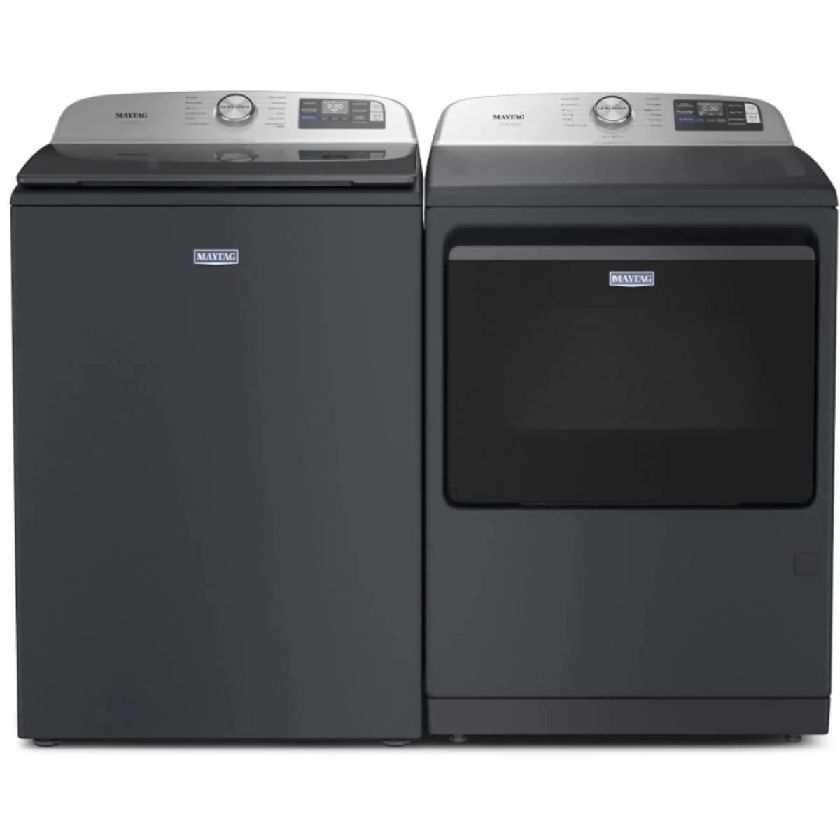 Maytag MTW7205RF 27 Inch Smart Pet Pro Top Load Washer & Maytag MGD7205RF 27 Inch Smart Gas Top Load Dryer