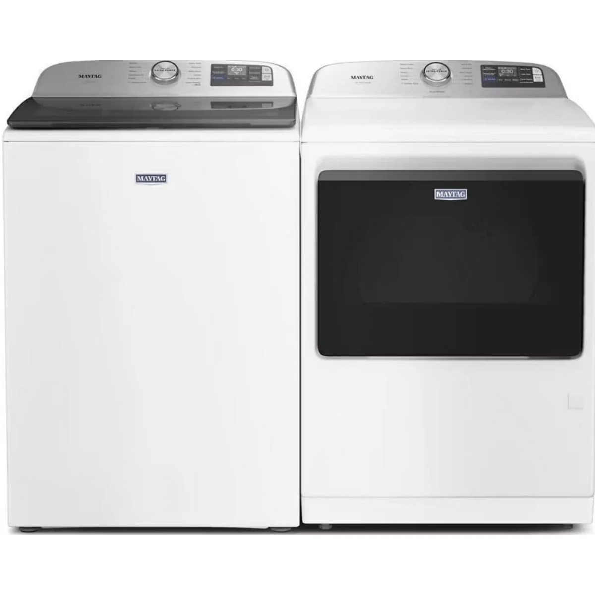 Maytag MVW6230RHW 28 Inch Top Load Smart Washer & Maytag MGD6230RHW 27 Inch Smart Dryer