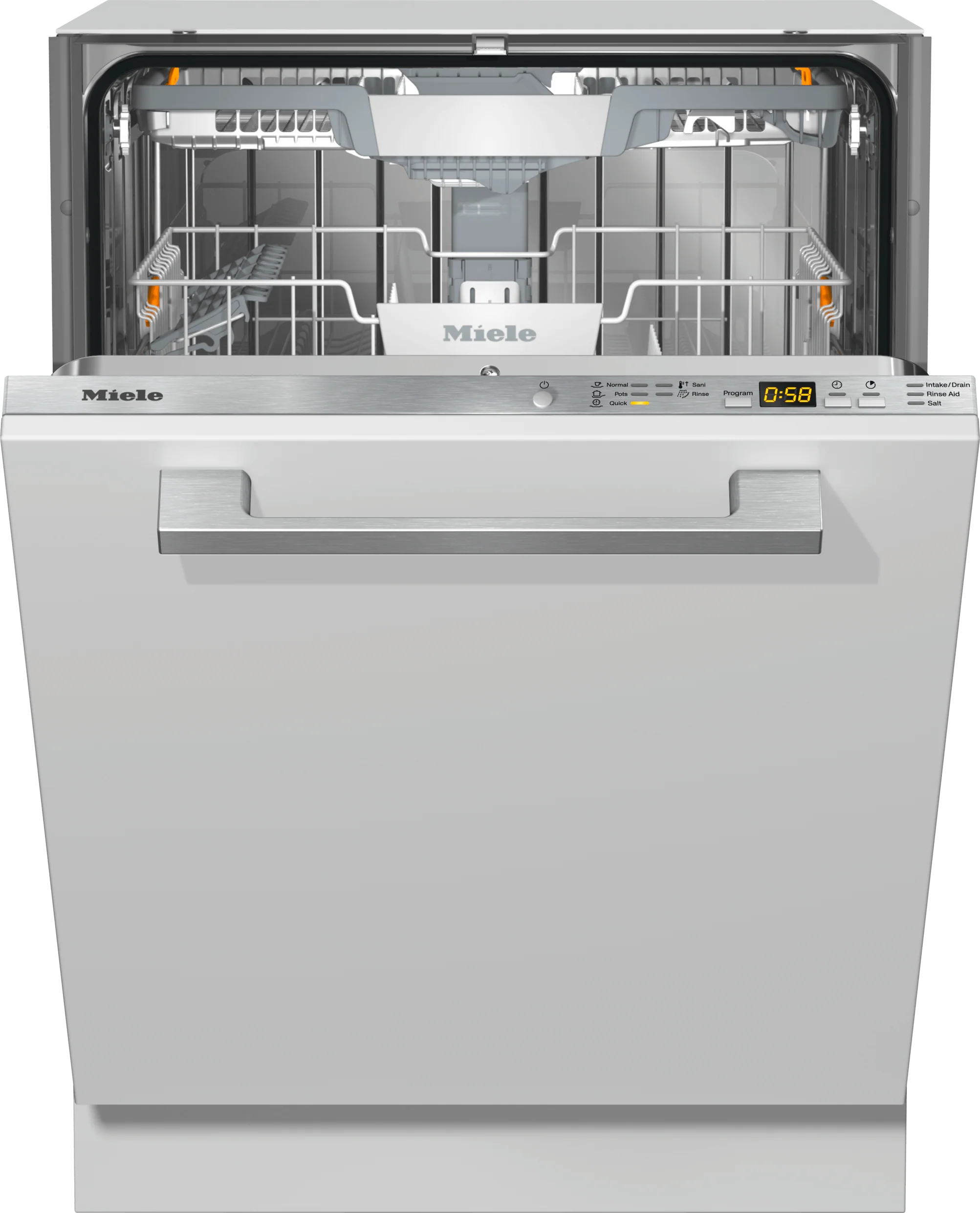 MIELE G5266SCVI G 5266 SCVi in Stainless Steel. - Fully integrated dishwashers in standard size for optimum drying results thanks to AutoOpen drying. Custom Panel Ready