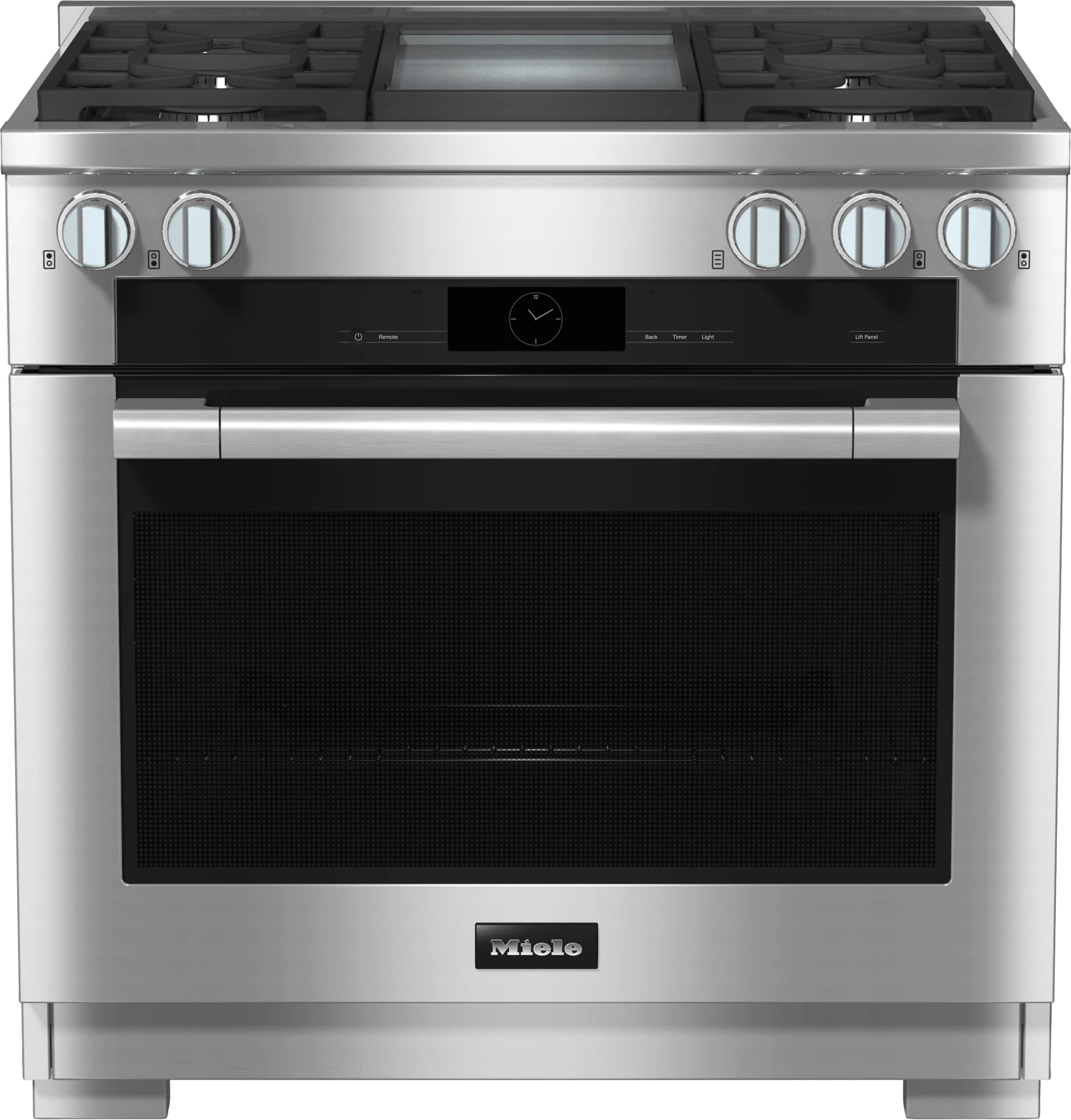 MIELE HR19363LPDFGD HR 1936-3 LP DF GD Clean Touch Steel - 36" Range Dual Fuel model with M Touch controls in Stainless Steel