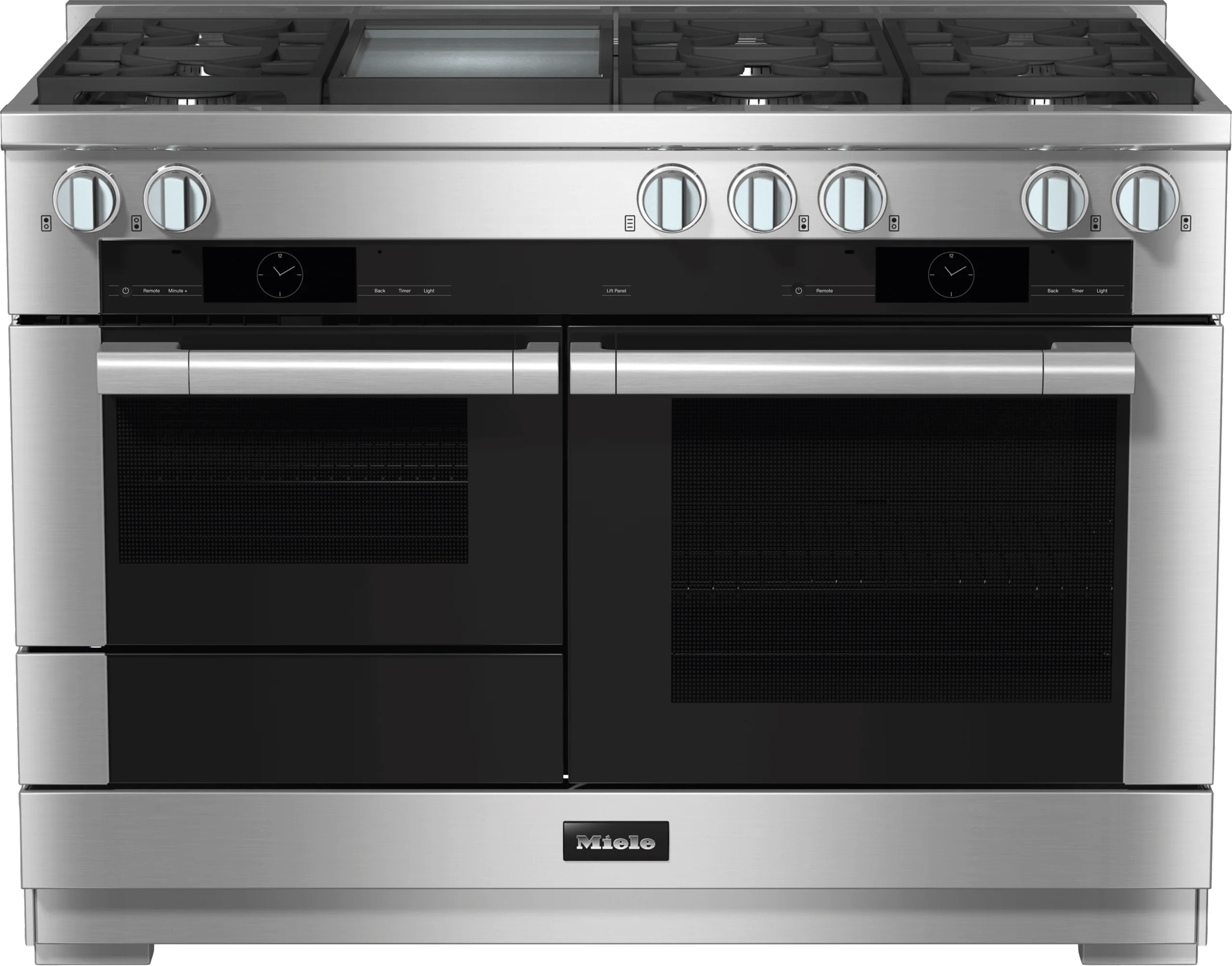 MIELE HR19563GDFGD HR 1956-3 G DF GD Clean Touch Steel - 48 inch range Dual Fuel model with M Touch controls in Stainless Steel
