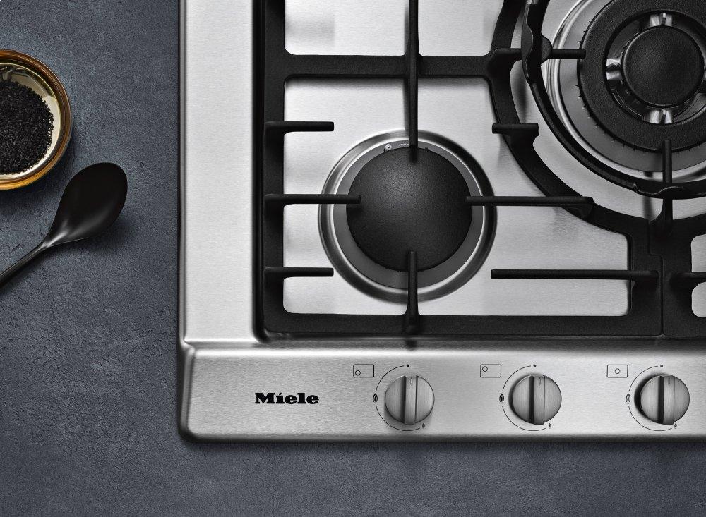 MIELE KM2032G KM 2032 G Stainless steel - Gas cooktop with 5 burners for particularly versatile cooking convenience. in Stainless Steel - Image 3