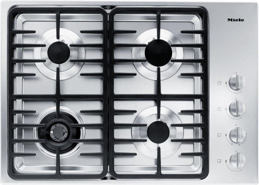 MIELE KM3465LP KM 3465 LP Stainless steel - 30-inch gas cooktop with a dual wok burner for particularly wide ranging burner capacity. in Stainless Steel