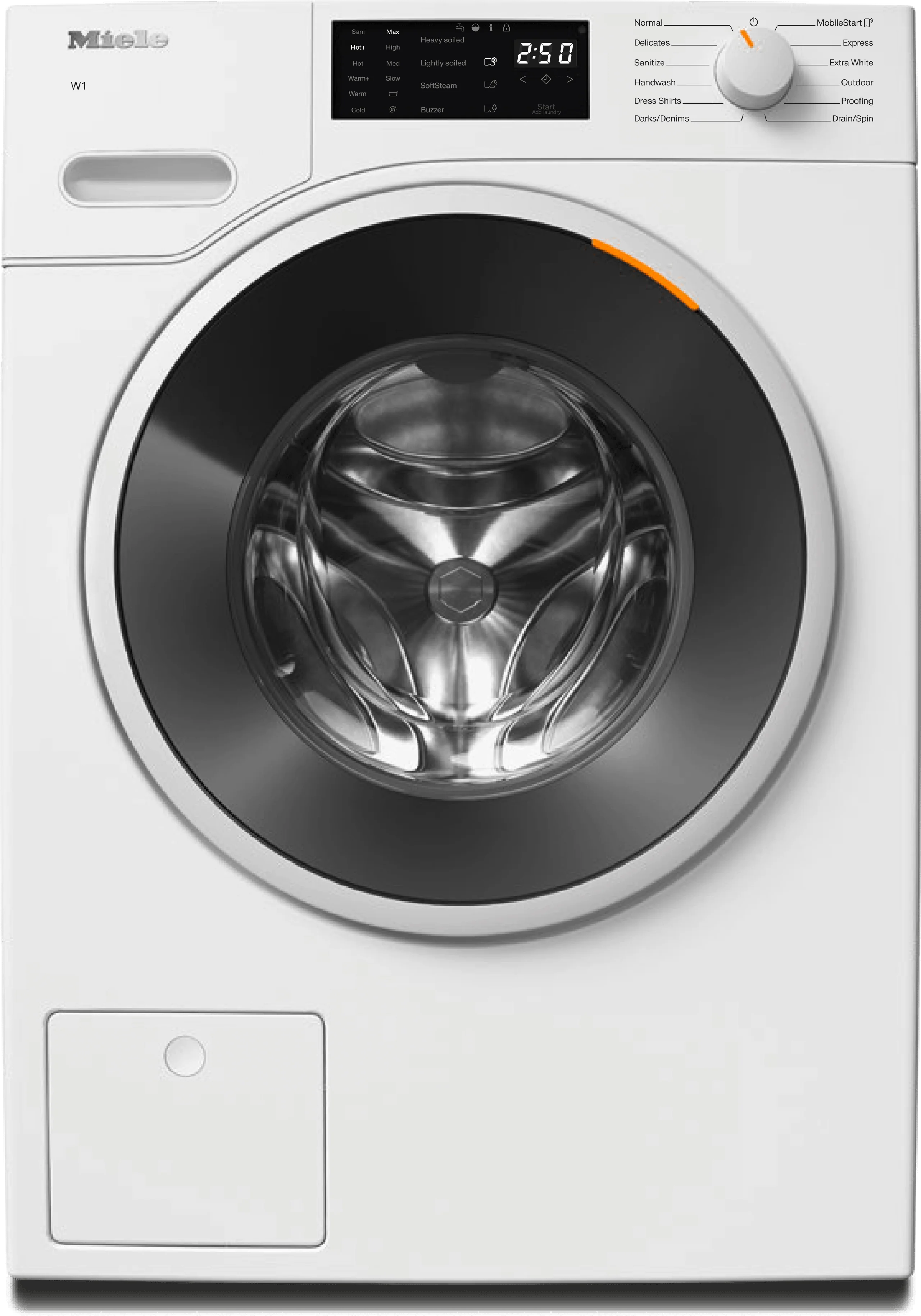 MIELE WWD160WCS WWD160 WCS Lotus white - W1 front-loading washing machine: 8 kg 1600 rpm Pre-Ironing Miele@home CapDosing Honeycomb Drum White