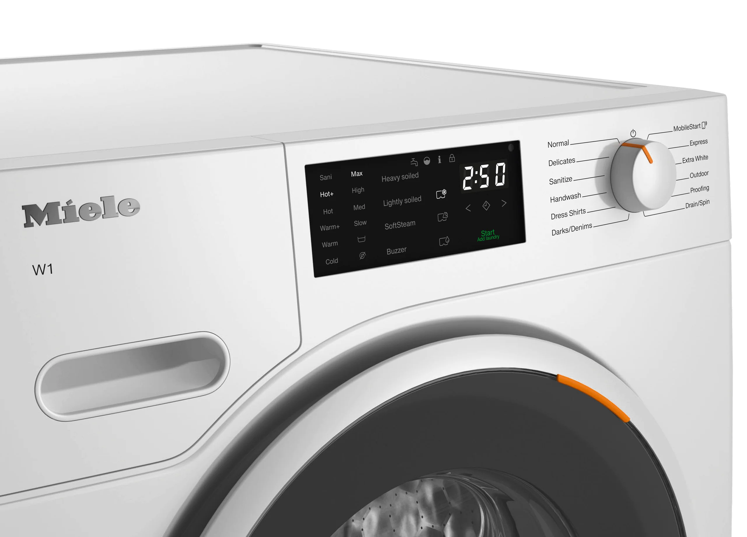 MIELE WWD160WCS WWD160 WCS Lotus white - W1 front-loading washing machine: 8 kg 1600 rpm Pre-Ironing Miele@home CapDosing Honeycomb Drum White - Image 3