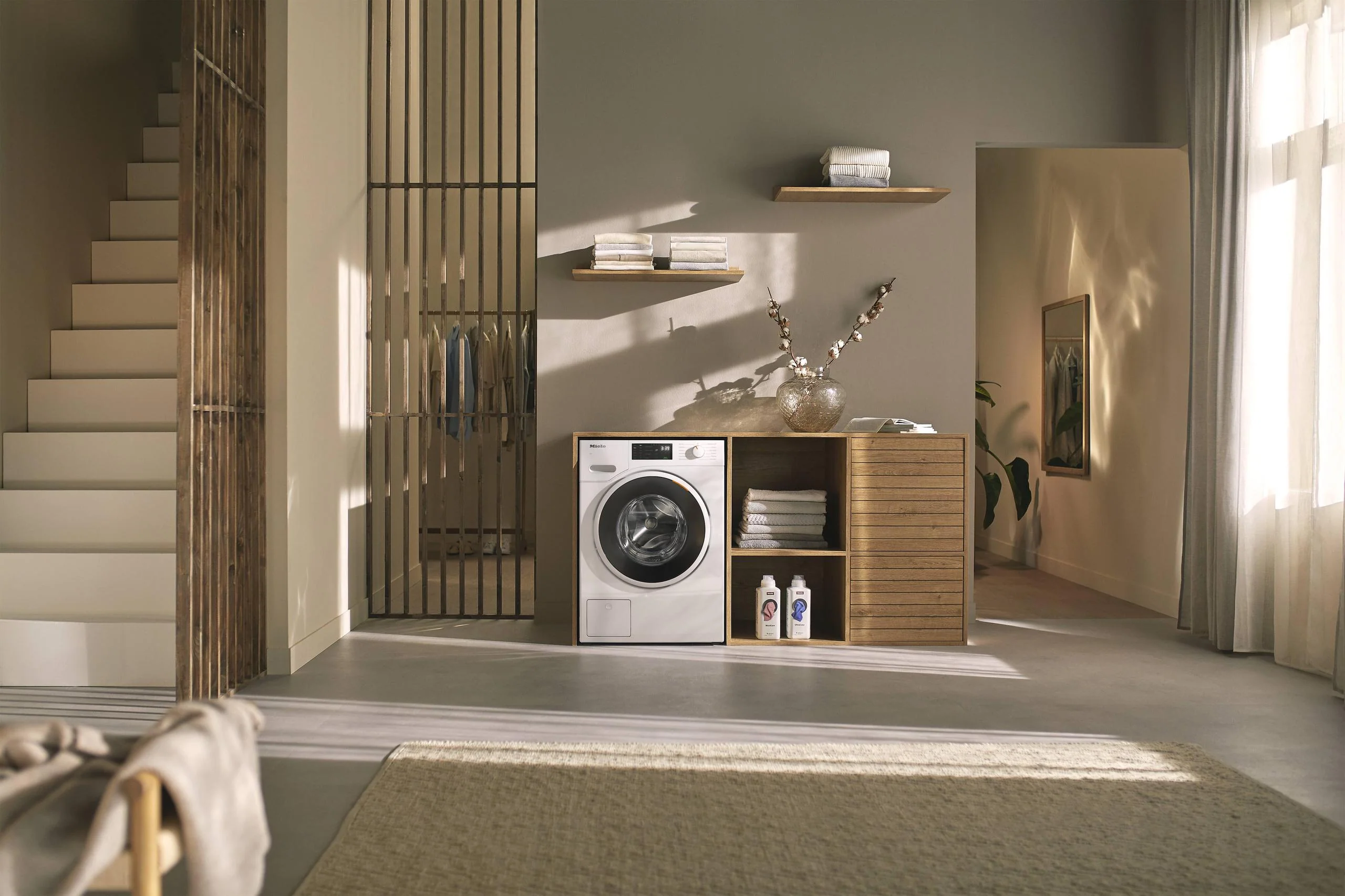 MIELE WWD160WCS WWD160 WCS Lotus white - W1 front-loading washing machine: 8 kg 1600 rpm Pre-Ironing Miele@home CapDosing Honeycomb Drum White - Image 4