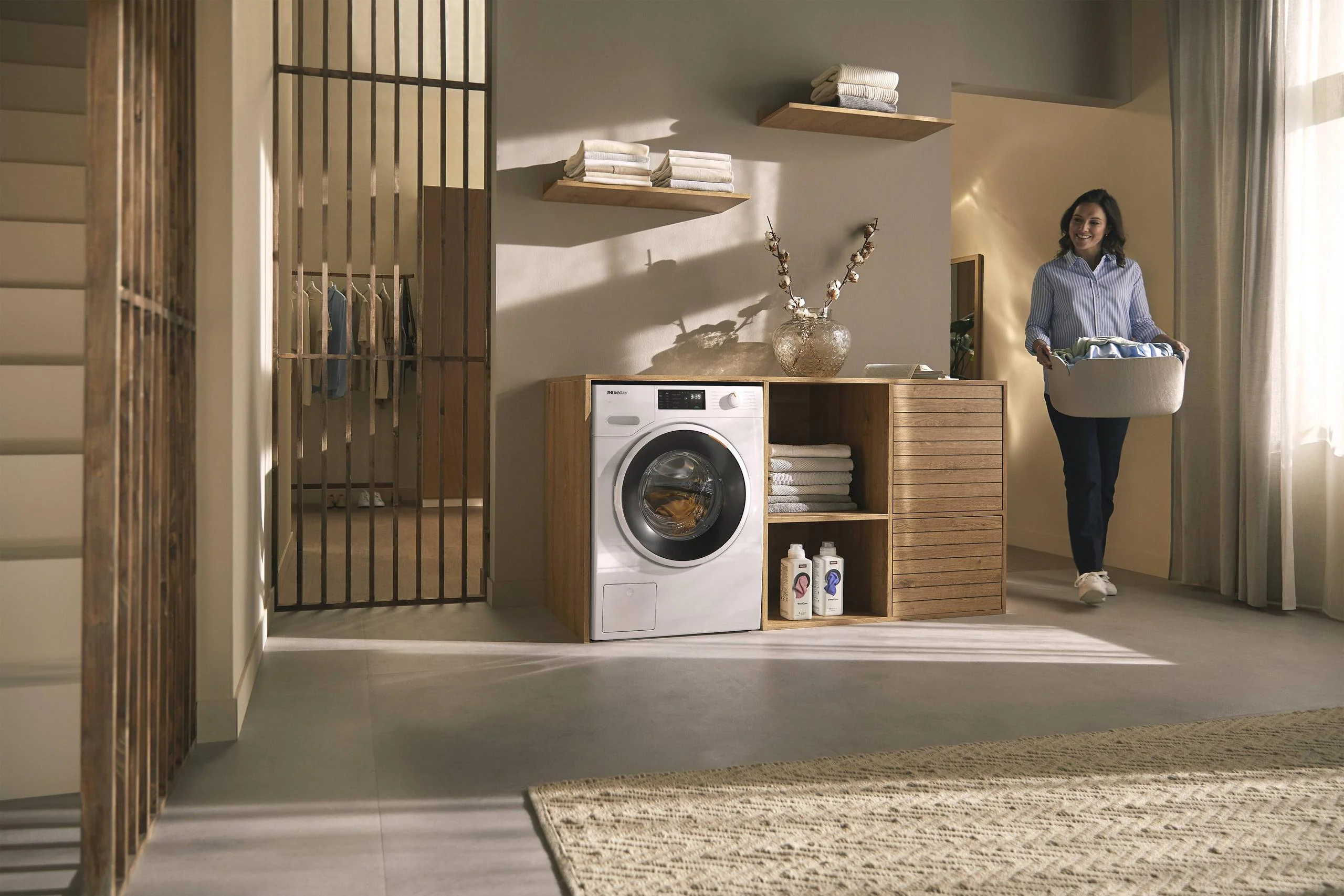MIELE WWD160WCS WWD160 WCS Lotus white - W1 front-loading washing machine: 8 kg 1600 rpm Pre-Ironing Miele@home CapDosing Honeycomb Drum White - Image 5