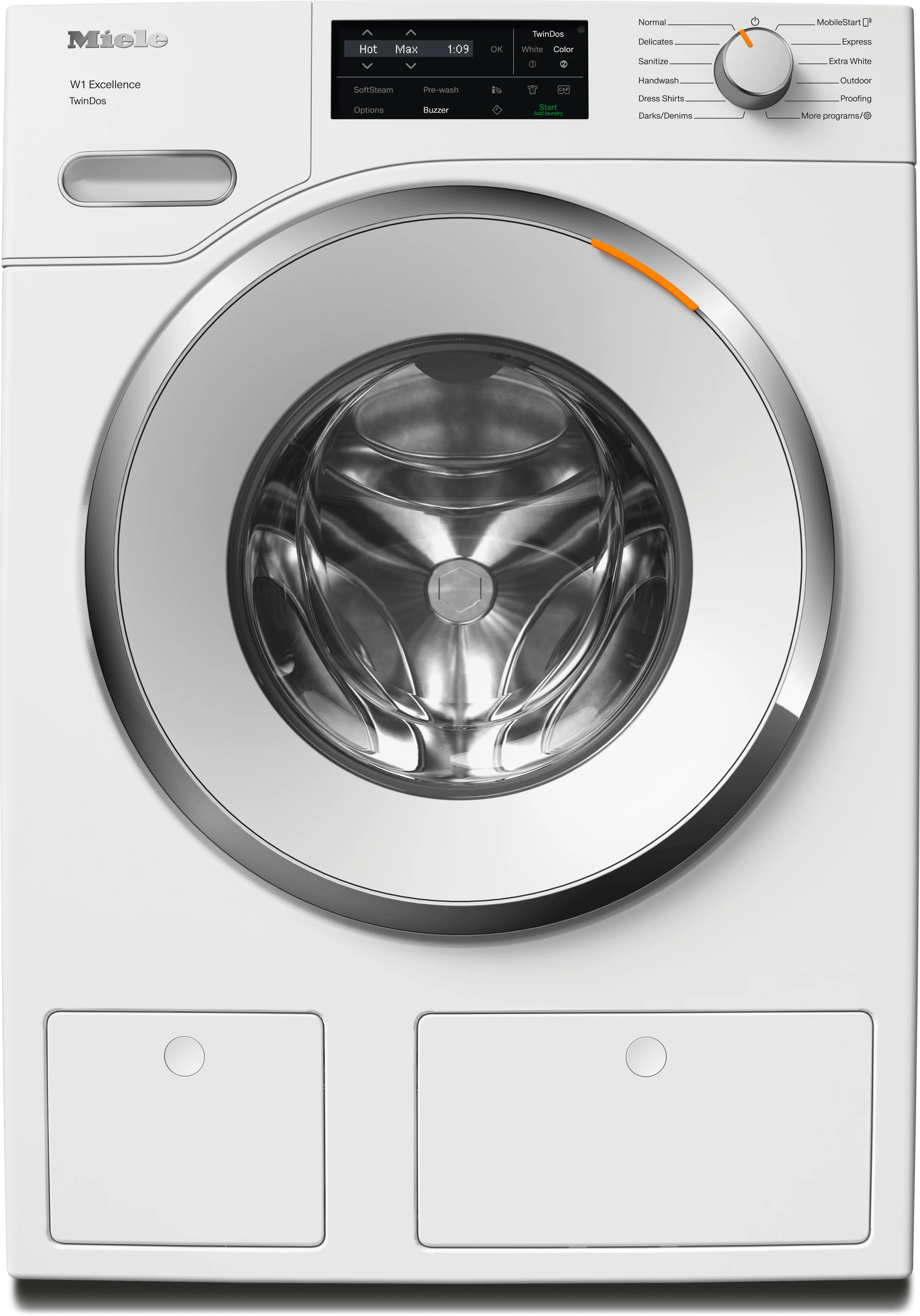 MIELE WXF660WCS WXF660 WCS TDos Lotus white - W1 front-loading washing machine: 8 kg 1600 rpm Auto Dosing Pre-Ironing Miele@home CapDosing White
