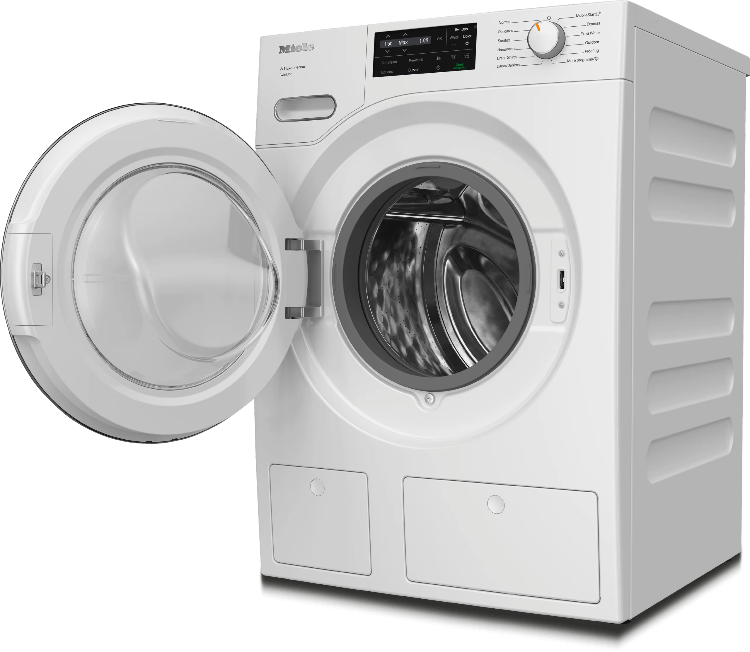 MIELE WXF660WCS WXF660 WCS TDos Lotus white - W1 front-loading washing machine: 8 kg 1600 rpm Auto Dosing Pre-Ironing Miele@home CapDosing White - Image 2