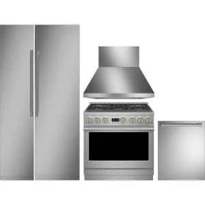 Monogram 5-Piece Package ZIR241NPNII 24 Panel-Ready Premium Column Smart Refrigerator and ZIF181NBRII 18 Panel-Ready Freezer Column and ZDP366NTSS 36 Dual Fuel Range and ZDT985SPNSS 24 Integrated Dishwasher and ZVW1360SPSS 36 Hood