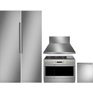 Monogram 5-Piece Package ZIR301NBRII 30 Smart Panel-Ready Commercial Column Refrigerator and ZIF301NBRII 30 Panel-Ready Commercial Column Freezer and ZDP486NDTSS 48 Dual Fuel Range and ZDT985SPNSS 24 Integrated Dishwasher and ZVW1480SPSS 48 Hood