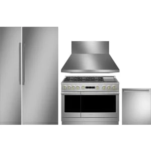 Monogram 5-Piece Package ZIR301NPNII 30 Panel-Ready Premium Column Smart Refrigerator and ZIF181NPNII 18 Panel-Ready Premium Column Freezer and ZGP486NDTSS 48 Gas Range and ZDT985SPNSS 24 Integrated Dishwasher and ZVW1480SPSS 48 Hood