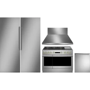 Monogram 5-Piece Package ZIR301NPNII 30 Panel-Ready Premium Column Smart Refrigerator and ZIF301NPNII 30 Panel-Ready Premium Column Freezer and ZDP486NDTSS 48 Dual Fuel Range and ZDT985SPNSS 24 Integrated Dishwasher and ZVW1480SPSS 48 Hood