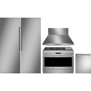 Monogram 5-Piece Package ZIR301NPNII 30 Panel-Ready Premium Column Smart Refrigerator and ZIF301NPNII 30 Panel-Ready Premium Column Freezer and ZGP486NDTSS 48 Gas Range and ZDT985SPNSS 24 Integrated Dishwasher and ZVW1480SPSS 48 Hood