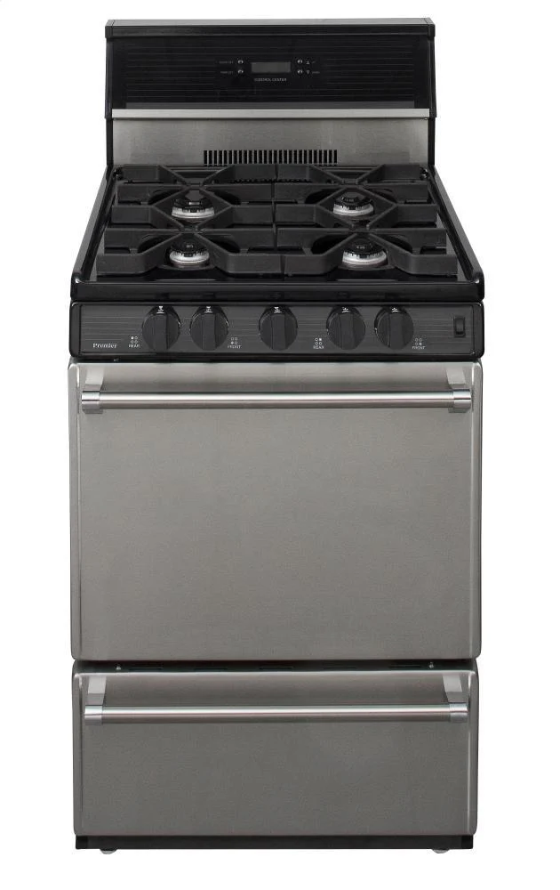 PREMIER P24S340BP 24 in. Freestanding Sealed Burner Gas Range in Stainless Steel