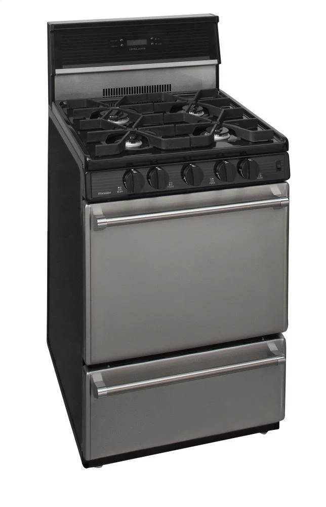 PREMIER P24S340BP 24 in. Freestanding Sealed Burner Gas Range in Stainless Steel - Image 2