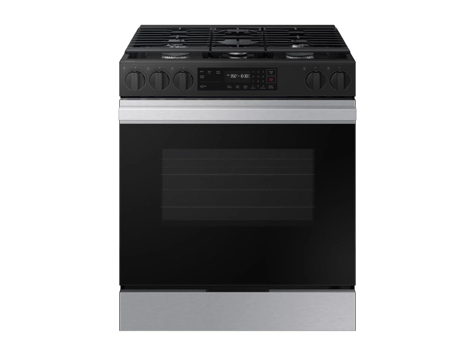 SAMSUNG NSG6DG8100SR Bespoke 6.0 cu. ft. Smart Slide-In Gas Range with Precision Knobs in Stainless Steel Stainless