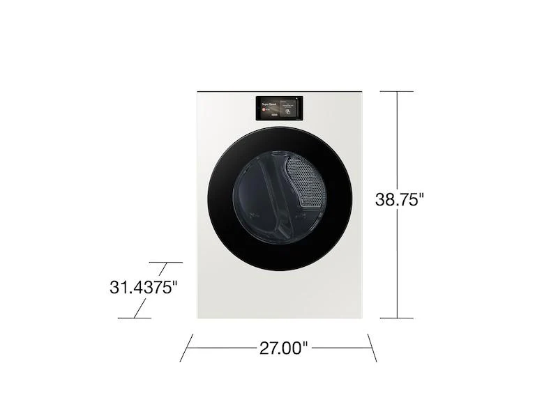 SAMSUNG DV90F53AEY 7.6 cu. ft. Bespoke AI Ultra Capacity Front Load Electric Dryer with AI Home and AI OptiDry+ in Ivory - Image 3