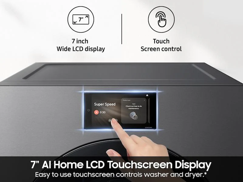 SAMSUNG DV90F53AGS 7.6 cu. ft. Bespoke AI Ultra Capacity Front Load Gas Dryer with AI Home and AI OptiDry+ in Dark Steel - Image 5