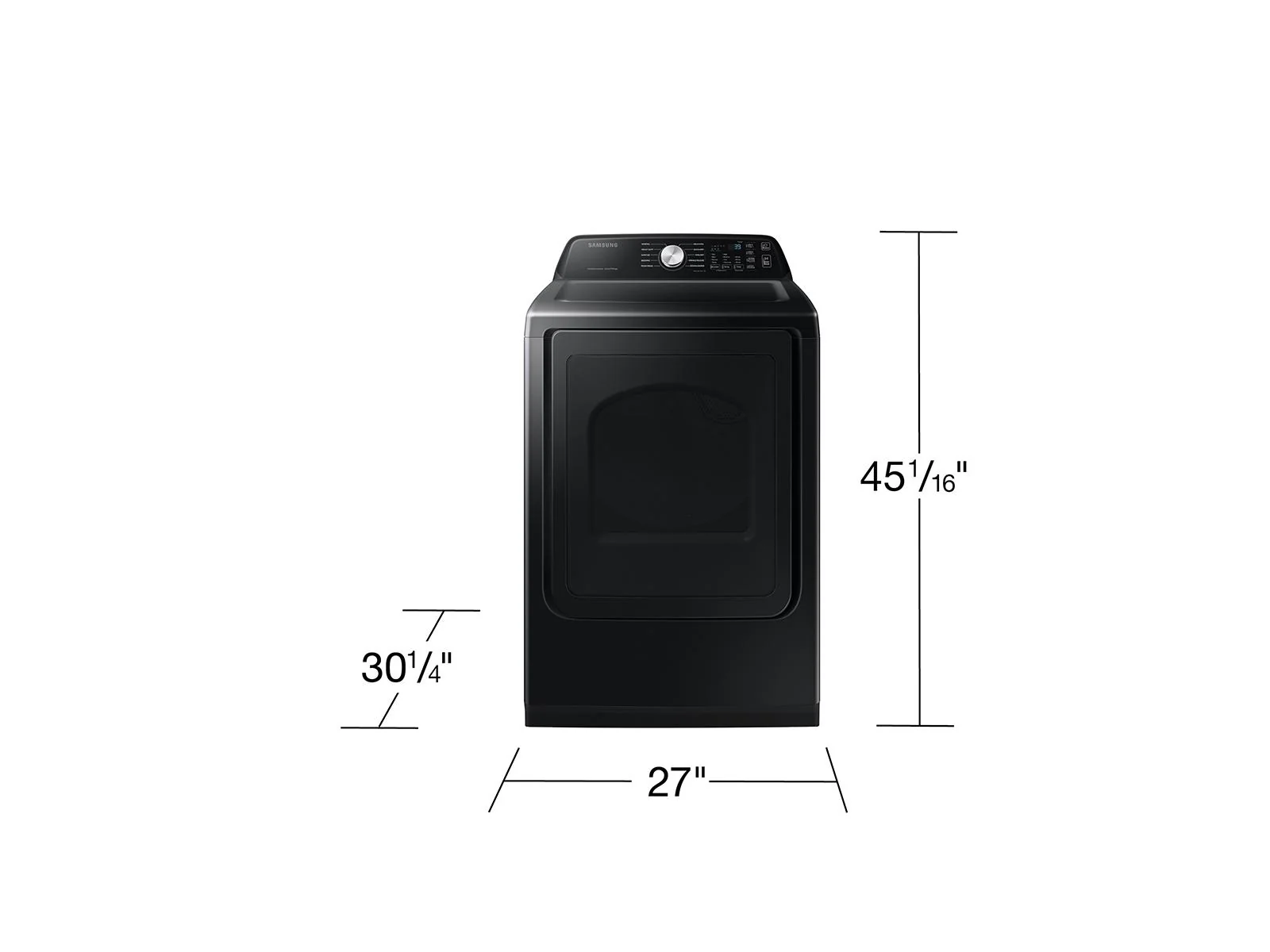 SAMSUNG DVE47CG3500V 7.4 cu. ft. Smart Electric Dryer with Sensor Dry in Brushed Black Black - Image 3