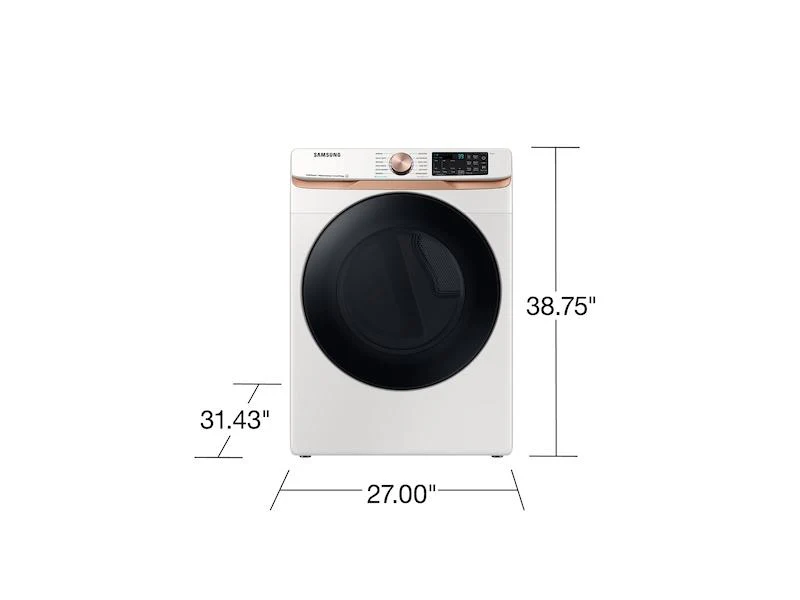 SAMSUNG DVE50BG8300E 7.5 cu. ft. Smart Electric Dryer with Steam Sanitize+ and Sensor Dry in Ivory White - Image 3