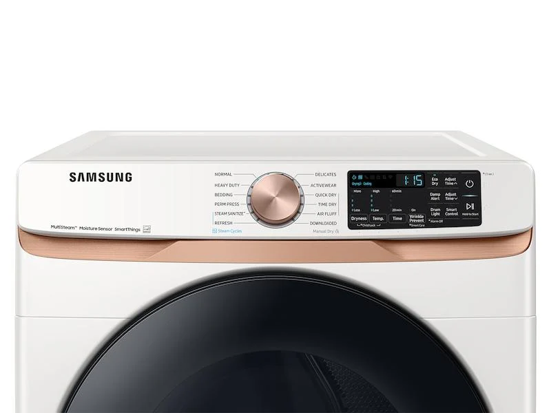 SAMSUNG DVE50BG8300E 7.5 cu. ft. Smart Electric Dryer with Steam Sanitize+ and Sensor Dry in Ivory White - Image 7